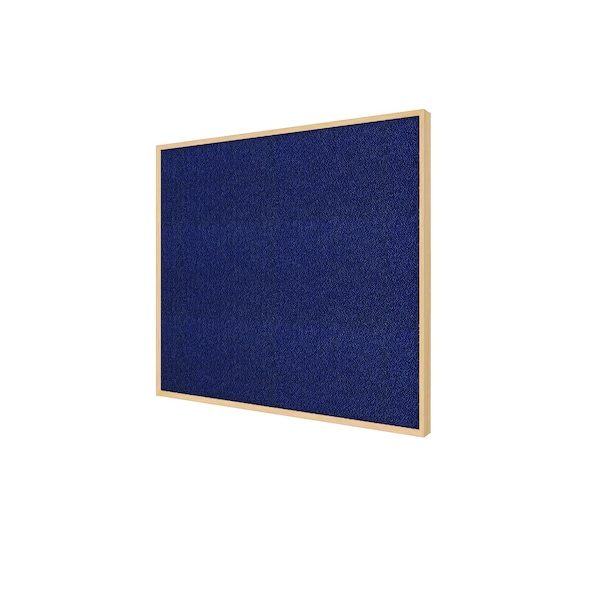 Bulletin Board, Fabric, 4 ft H x 6 ft W, Maple Modern Frame, Blue